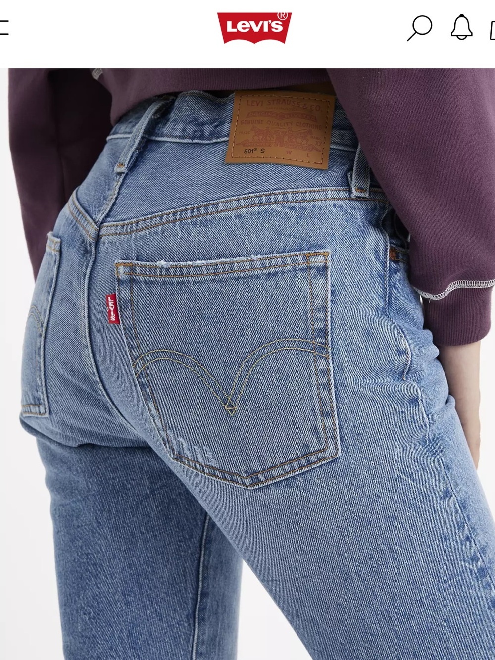 Levi's Women's High-Rise Straight Jeans in Medium Blue Denim